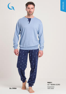 HERREN-PYJAMAS M/L V60011 Tellini S.R.L. Großhandelskleidung